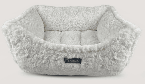 NANDOG Cloud Shaggy Reversible Pet Bed -IVORY